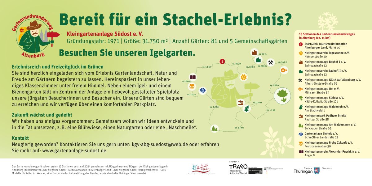 Eindrücke von der Kleingartenanlage vom Gartenrundwanderweg Altenburg